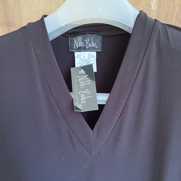 ๐จ๐ฆ Womens Jersey V-Neck Short Sleeve Black Maxi Length Dress - Picture 8 of 11